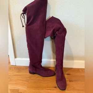 Women's Over-the-Knee Boots in Burgundy